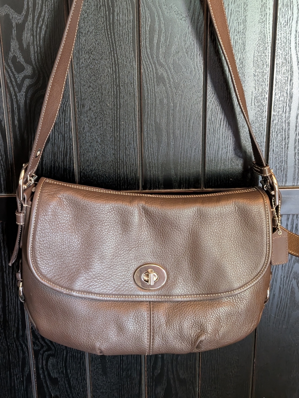 Coach Legacy Flap Duffle Convertible Crossbody Chocolate Brown